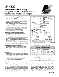 Datasheet LNK520 manufacturer Power Integrations