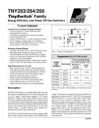 Datasheet TNY255 manufacturer Power Integrations