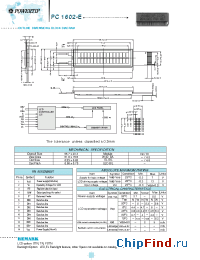 Datasheet PC1602-E manufacturer Powertip