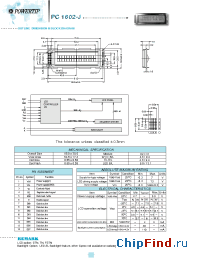 Datasheet PC1602-J manufacturer Powertip
