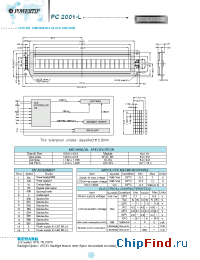 Datasheet PC2001-L manufacturer Powertip