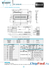 Datasheet PC2002-E manufacturer Powertip