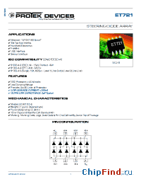 Datasheet ET721 manufacturer Protek