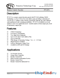 Datasheet PT2272A-L4S manufacturer PTC