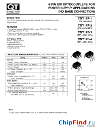 Datasheet CNY17F-1 manufacturer QT