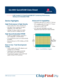 Datasheet QL4009-1PL84C manufacturer QuickLogic