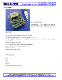 Datasheet SY02-HPLL manufacturer Raltron