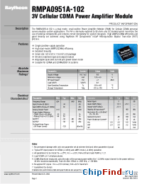 Datasheet RMPA0951A-102 manufacturer Raytheon