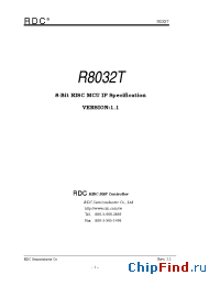 Datasheet 8032T manufacturer RDC