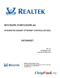 Datasheet RTL8169S-32/64 manufacturer Realtek