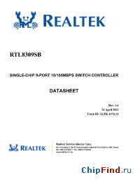 Datasheet RTL8309SB manufacturer Realtek