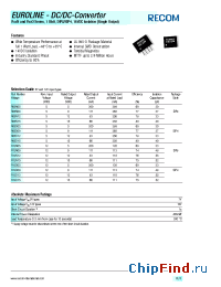 Datasheet R05N15 производства Recom