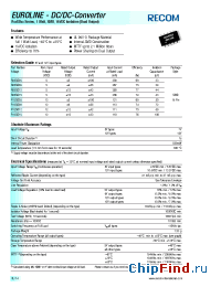 Datasheet R05SD12 manufacturer Recom