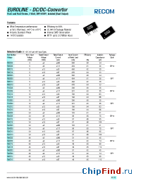 Datasheet R12C12 manufacturer Recom