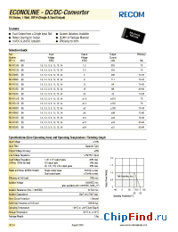 Datasheet RA-0505S manufacturer Recom