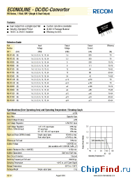 Datasheet RB-0512DH manufacturer Recom