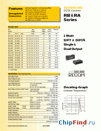 Datasheet RB-1205S manufacturer Recom