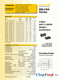 Datasheet RB-1515D производства Recom