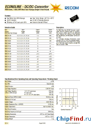Datasheet RBM-0512D manufacturer Recom
