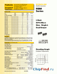 Datasheet RBM-1215D manufacturer Recom