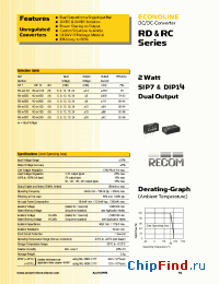 Datasheet RD-0512D производства Recom