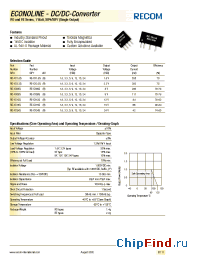 Datasheet RE-051.8S manufacturer Recom