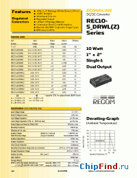 Datasheet REC10-1212DRWL manufacturer Recom
