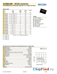 Datasheet REC3-XX15DRWZ manufacturer Recom