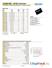 Datasheet REC5-4805DRWZ manufacturer Recom