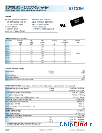 Datasheet RECOM manufacturer Recom