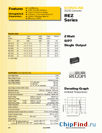 Datasheet REZ-1224S manufacturer Recom