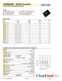 Datasheet RF-1205D manufacturer Recom