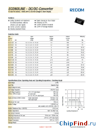 Datasheet RG-XX09D manufacturer Recom