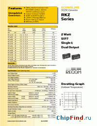 Datasheet RKZ-0512D manufacturer Recom