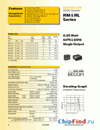 Datasheet RM-0505S manufacturer Recom