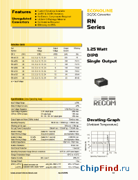 Datasheet RN-0505S manufacturer Recom