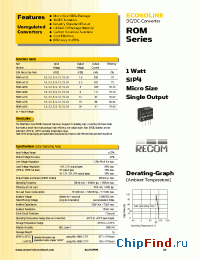Datasheet ROM-3.305S manufacturer Recom