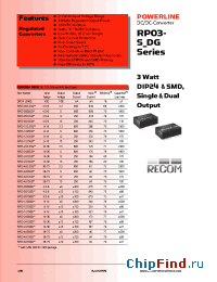 Datasheet RP03-0505DG manufacturer Recom