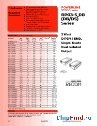 Datasheet RP03-1205DB manufacturer Recom