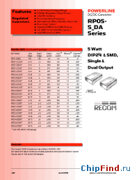 Datasheet RP05-1205SA manufacturer Recom