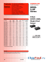 Datasheet RP05-1205SF manufacturer Recom