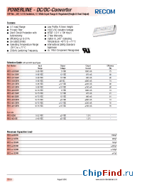 Datasheet RP05-xx15SAW manufacturer Recom