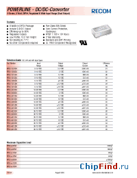 Datasheet RP08-1215SA manufacturer Recom