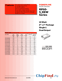 Datasheet RP10-2412DEW manufacturer Recom