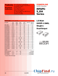 Datasheet RP1P5-0505SA manufacturer Recom
