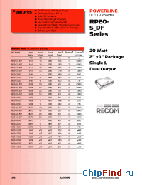 Datasheet RP20-1212SF производства Recom