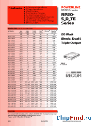 Datasheet RP20-2405DE производства Recom