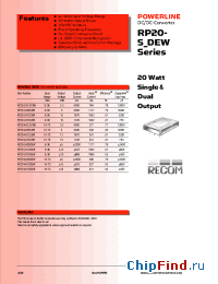 Datasheet RP20-2405SEW производства Recom