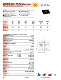 Datasheet RP20-4805SM manufacturer Recom
