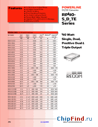 Datasheet RP40-120512TE производства Recom